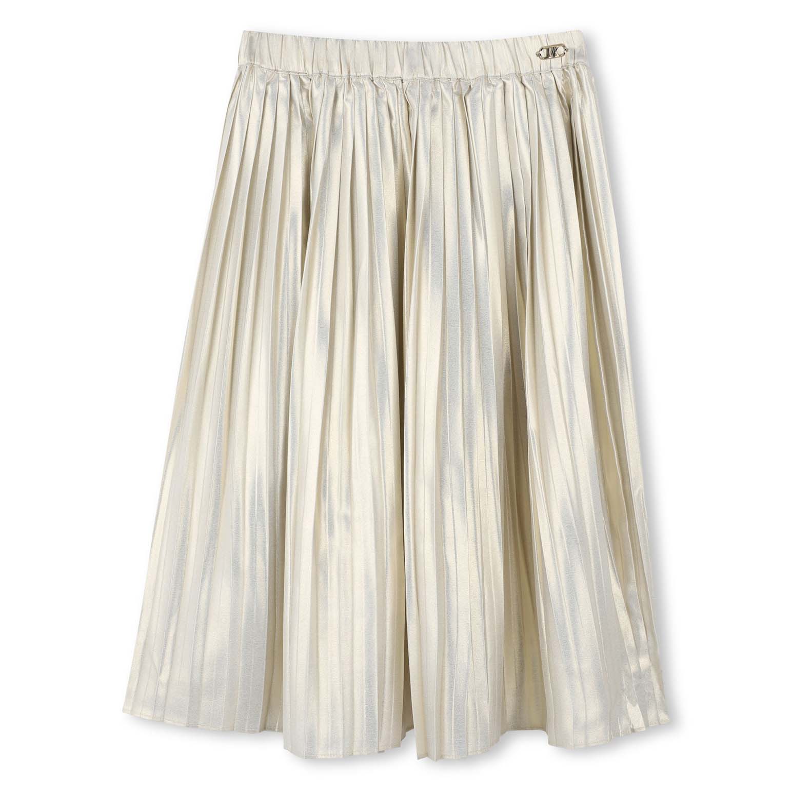 Michael Kors Pleated Voile Gold Midi Skirt 4Y - 10Y